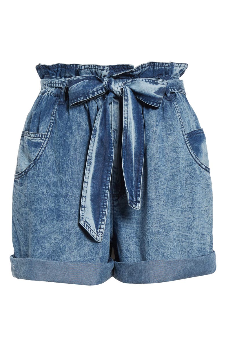 Isabel Marant Étoile Pierine Tie Waist Denim Shorts, Alternate, color, Blue