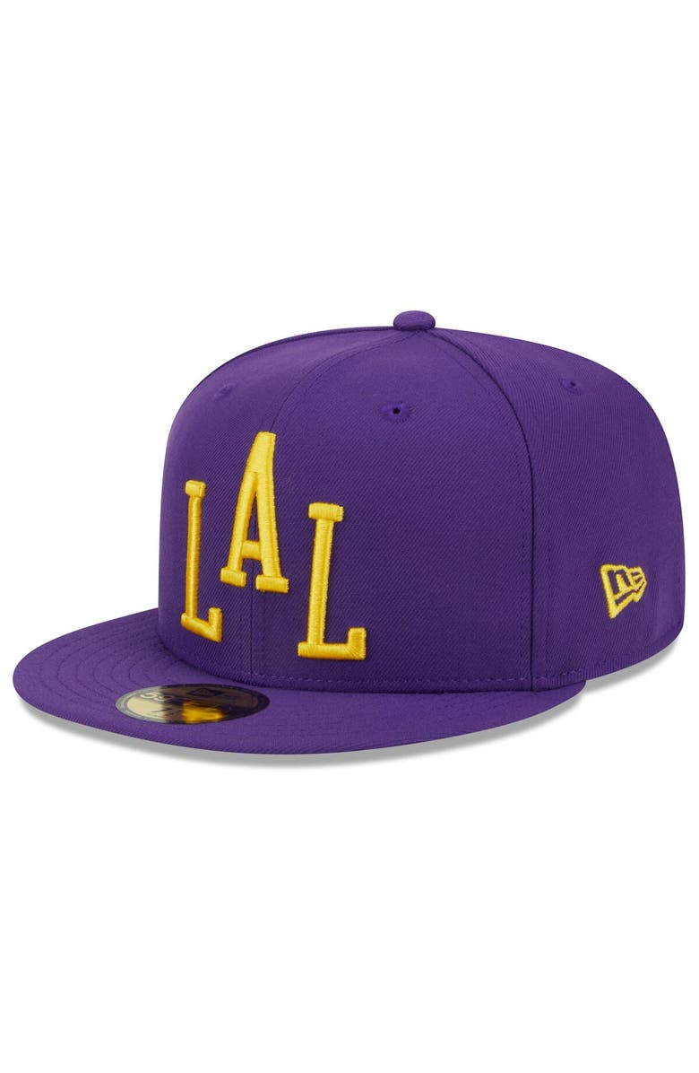 New Era Men's New Era  Purple Los Angeles Lakers 2023/24 City Edition Alternate 59FIFTY Fitted Hat, Alternate, color, 