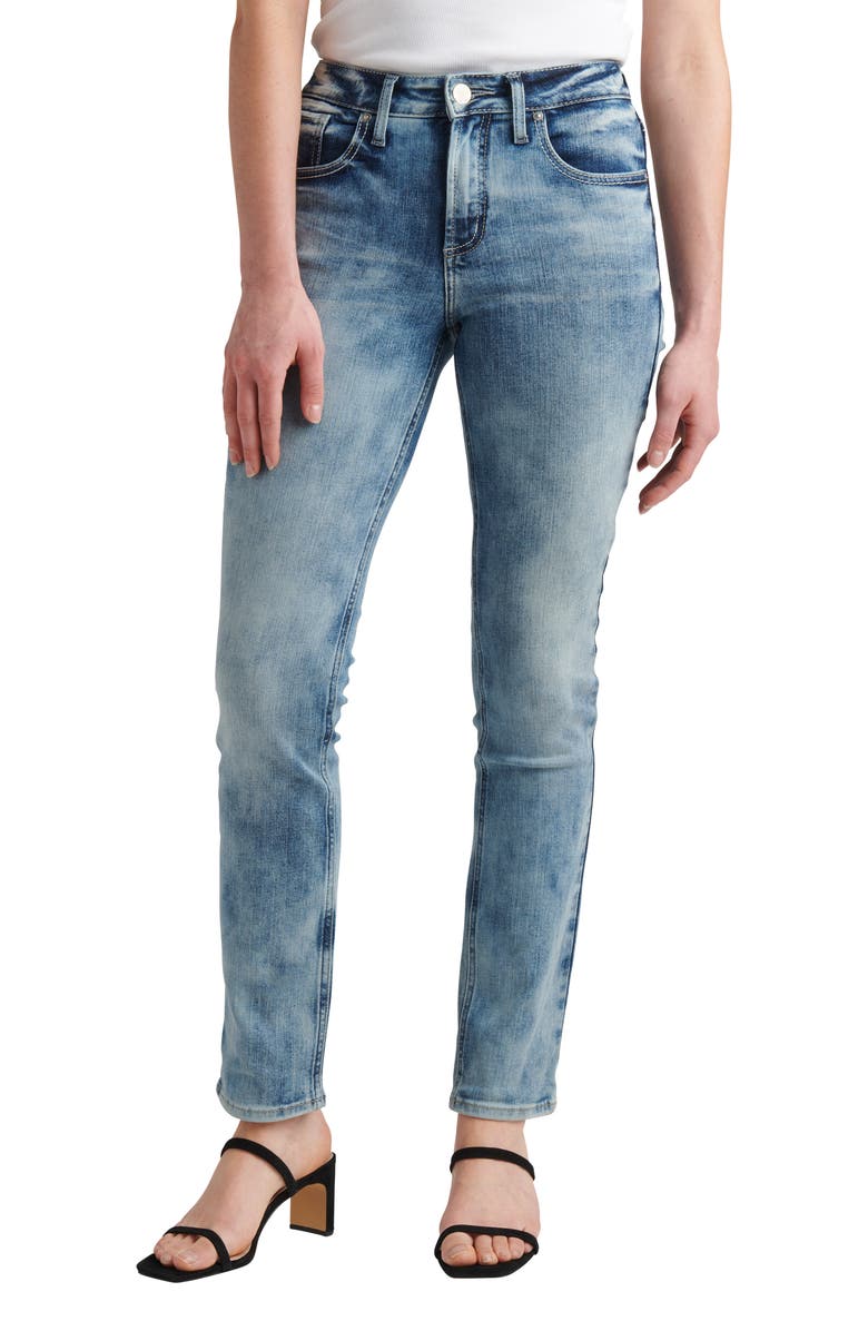 Silver Jeans Co. Avery High Waist Straight Leg Jeans, Main, color, 