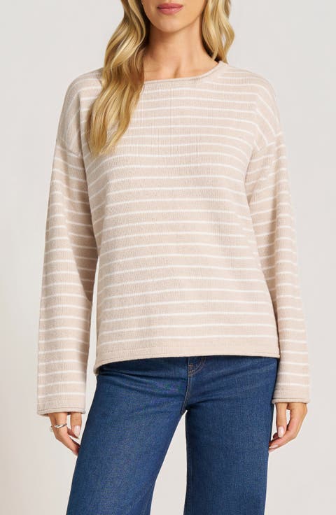 Stripe Boat Neck Sweater