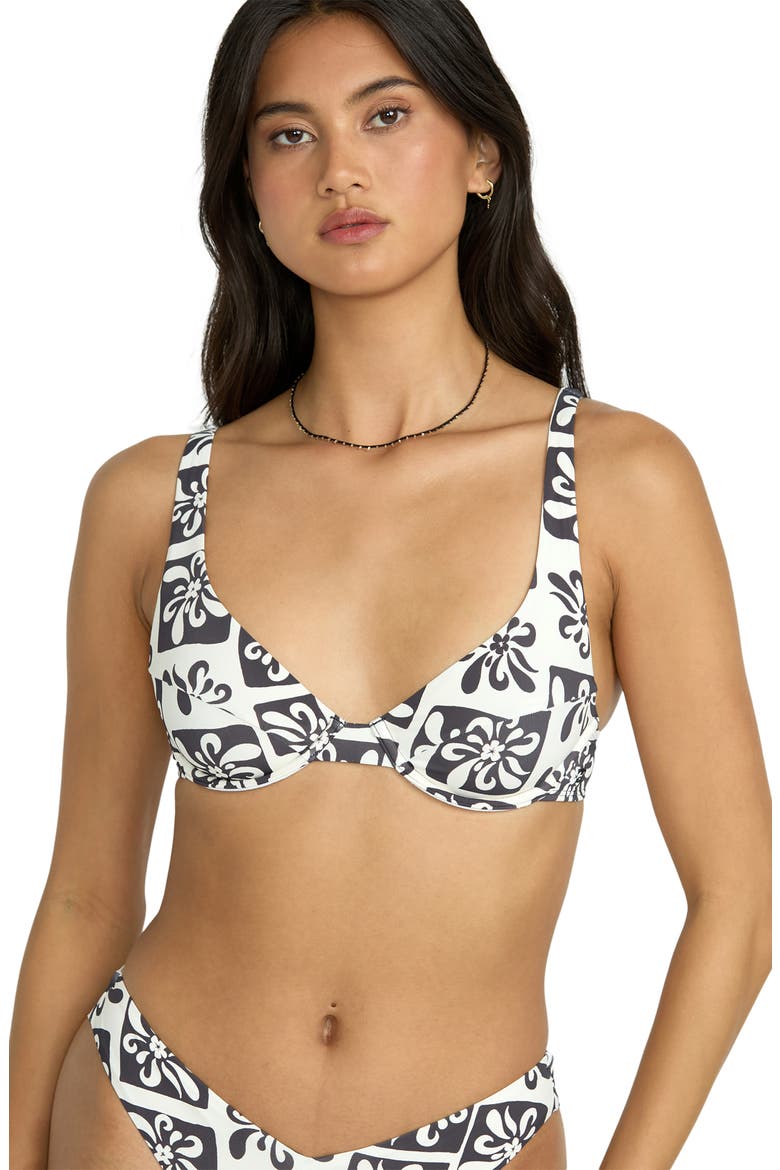 Legend Marina Underwire Bikini Top, Alternate, color, WHITE/ BLACK SANDS