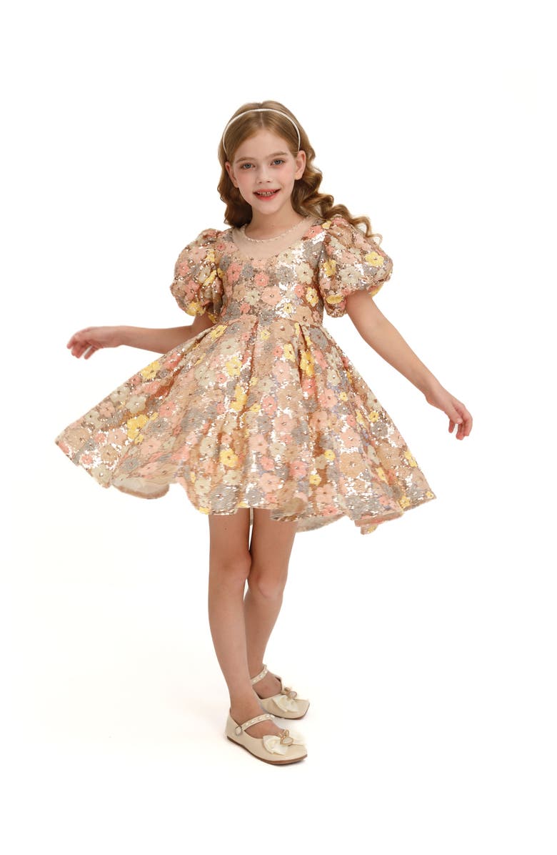 Tulleen Lamore Dress, Alternate, color, Champagne