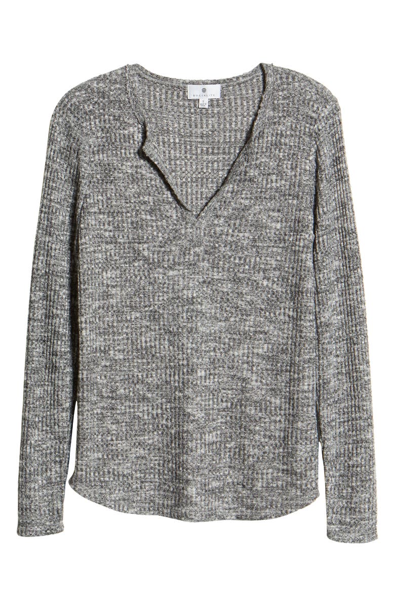 Socialite Long Sleeve Thermal Henley Top, Alternate, color,