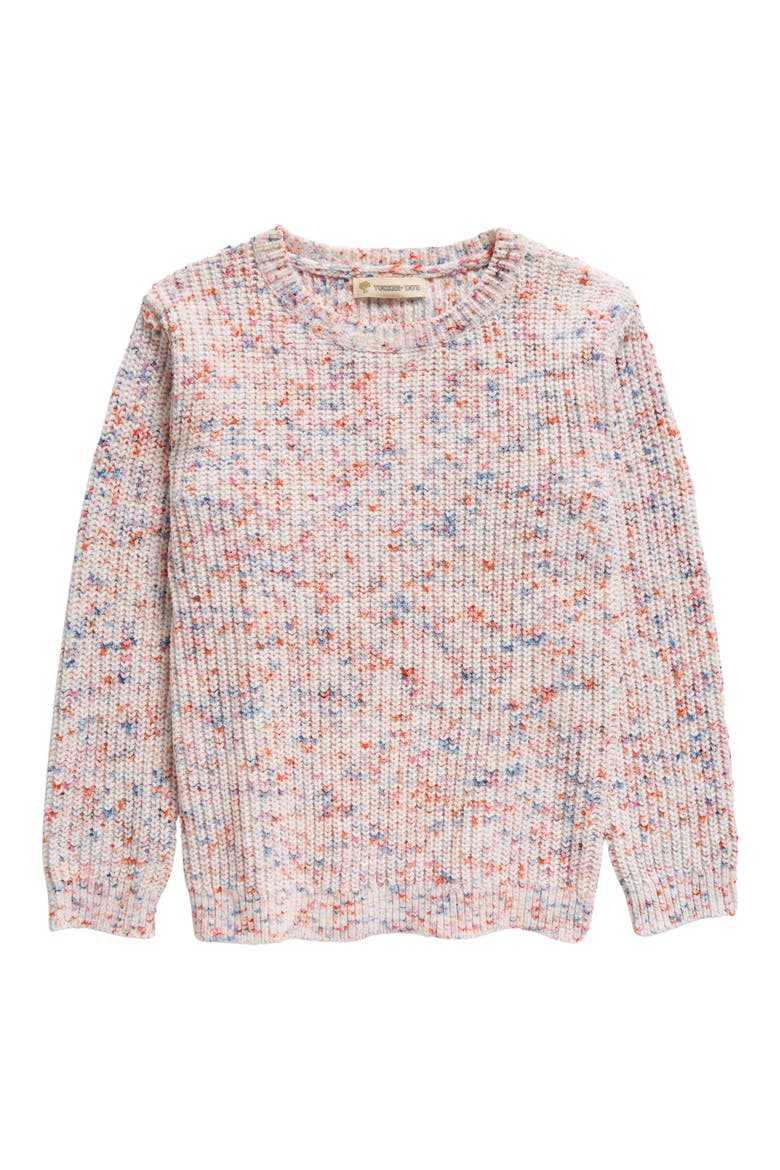 Kids' Marled Crewneck Sweater, Main, color, IVORY EGRET MULTI FLECK