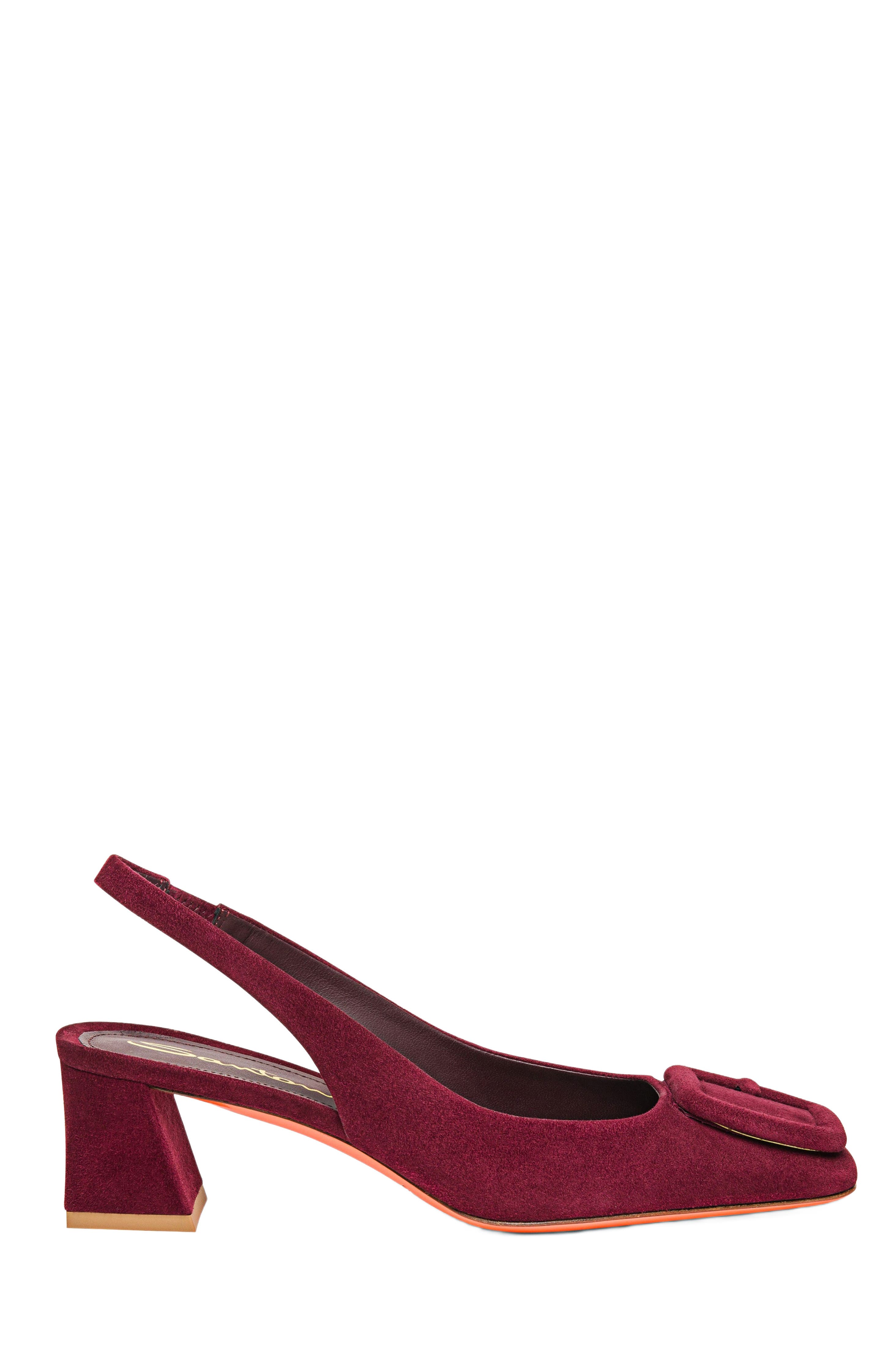 Women's Lemon Suede Sling Back, Main, color, Burgundy