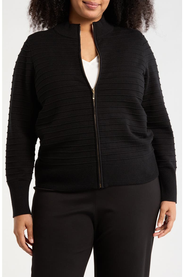 Mason Zip Cardigan, Main, color, BLACK