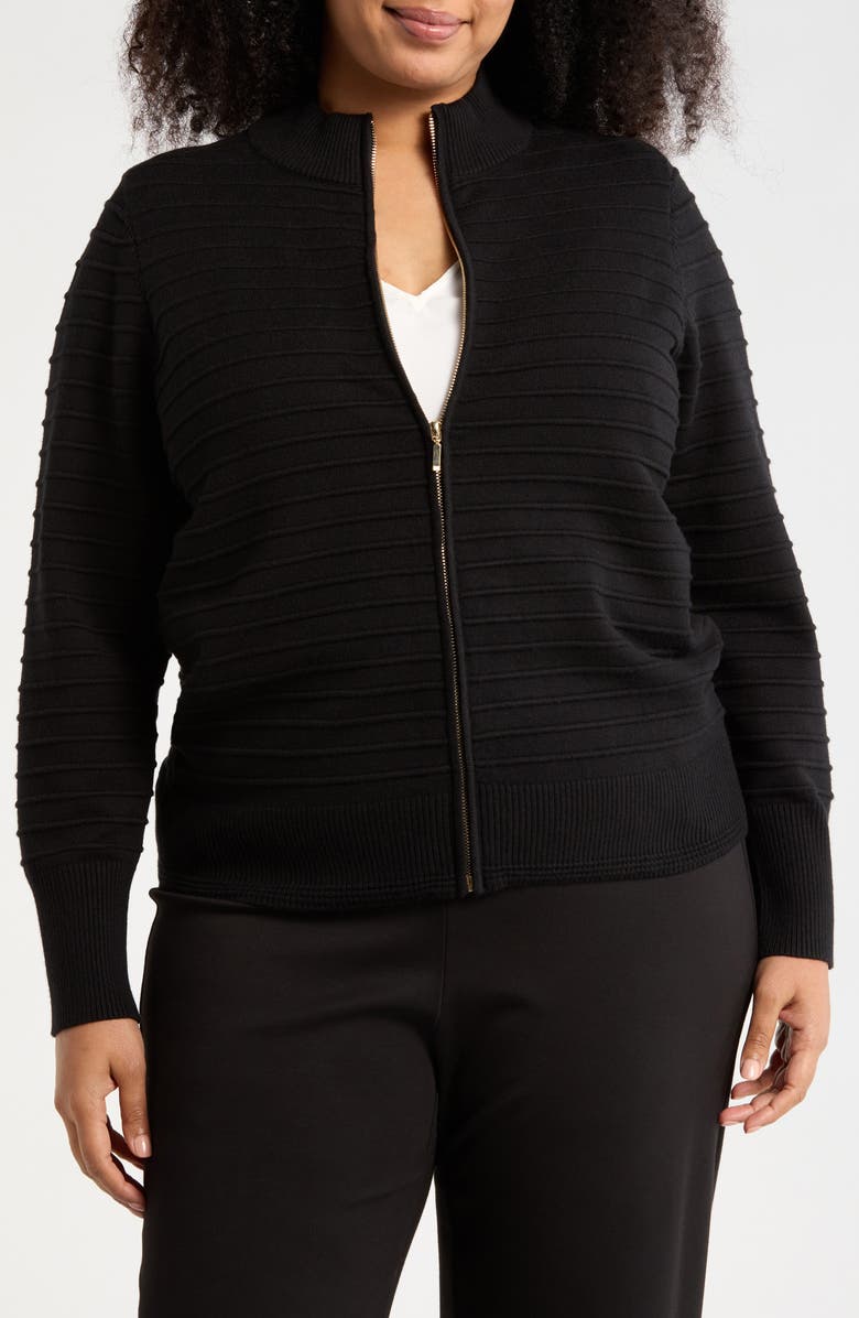 BY DESIGN Mason Zip Cardigan, Main, color, Black