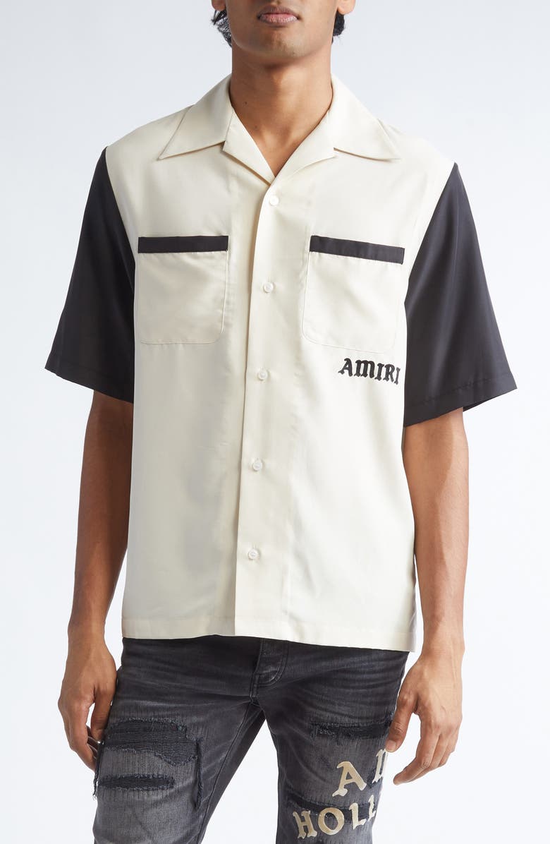 AMIRI Try It Bowling Shirt, Main, color, Alabaster
