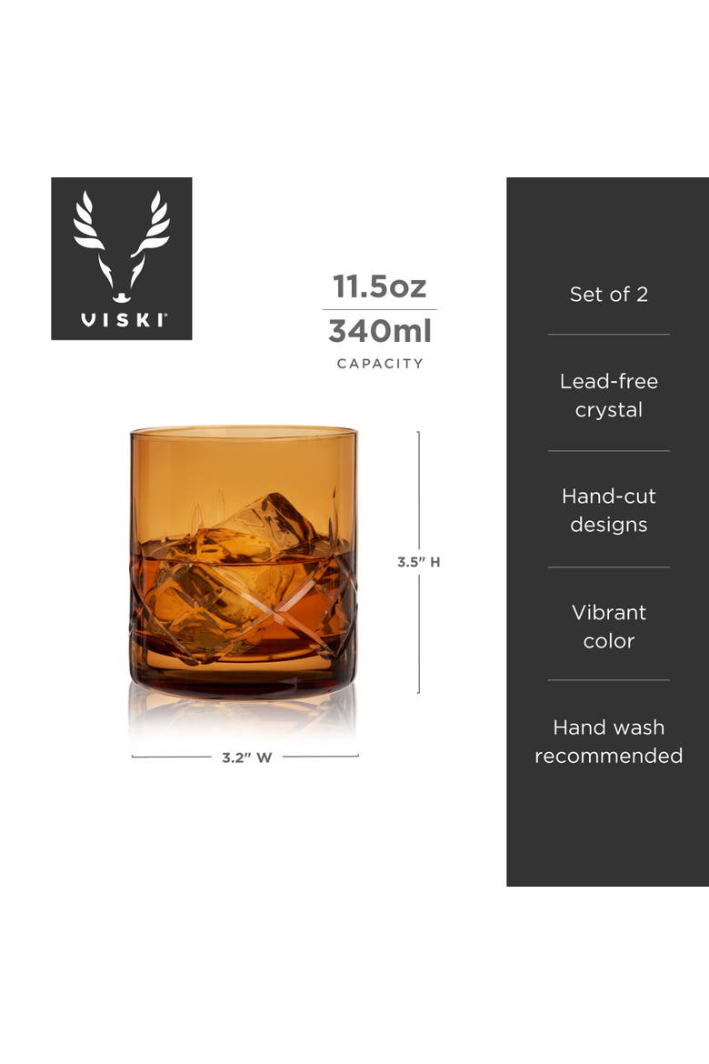 Admiral Crystal Rocks Glasses, Alternate, color, Orange