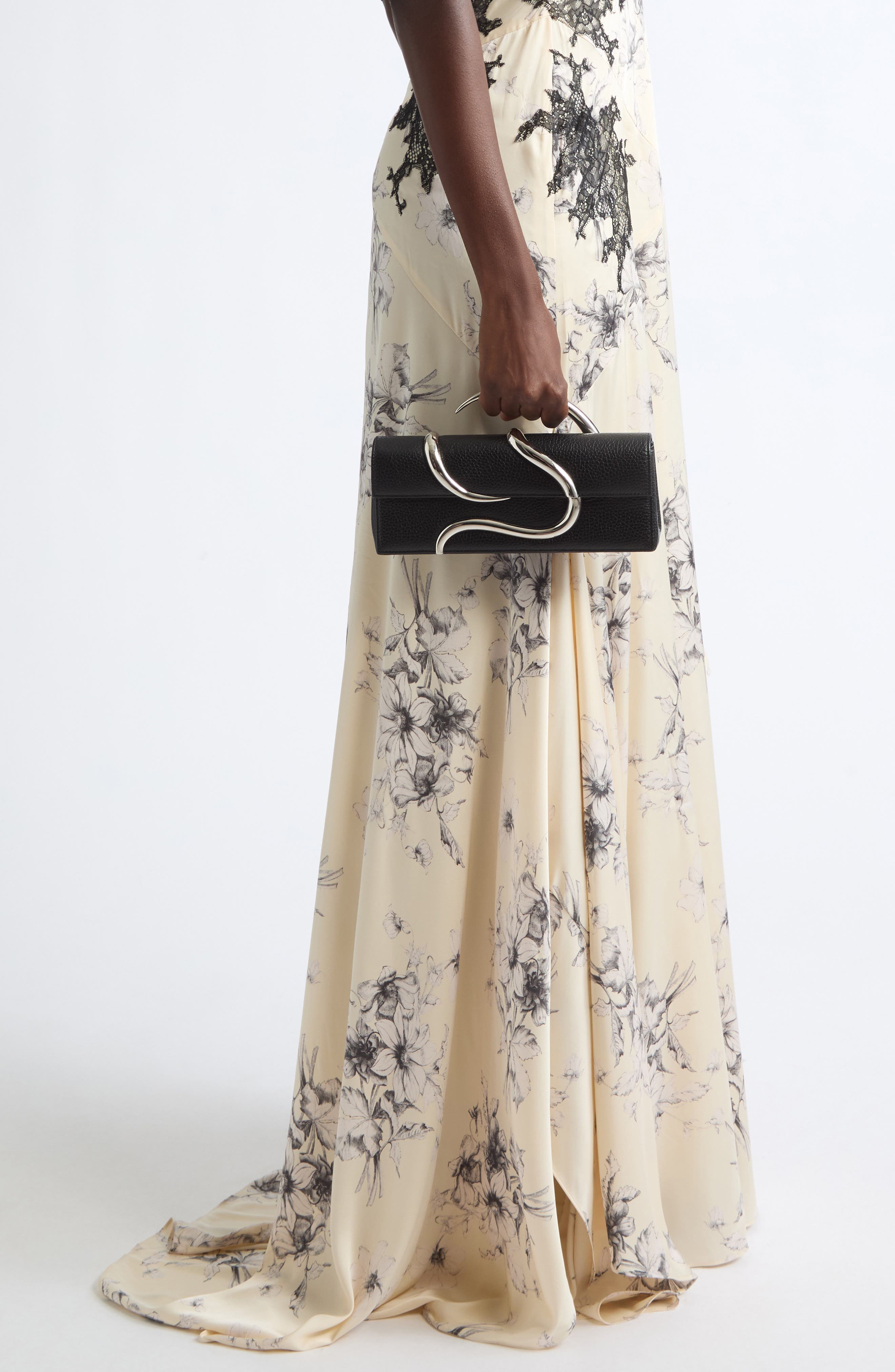 Aura Baguette Clutch, Alternate, color, BLACK