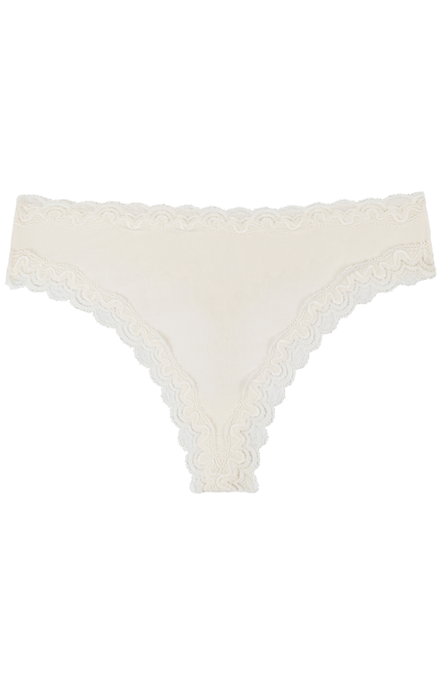Uwila Warrior Soft Silk Thong Underwear in Winter White 