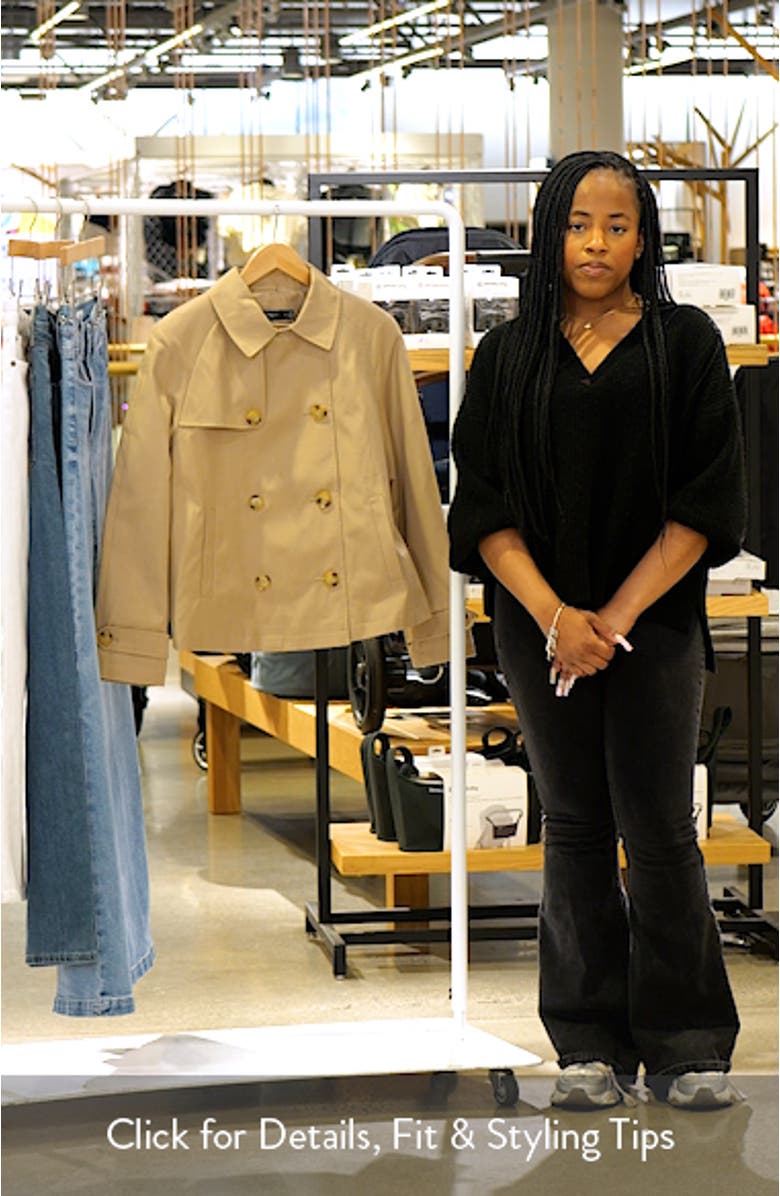 Crop Cotton Blend Trench Coat, sales video thumbnail