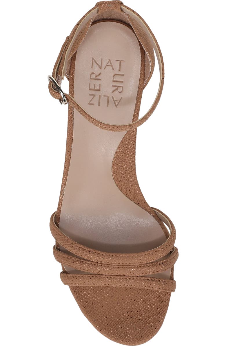 Naturalizer Heidi Ankle Strap Sandal, Alternate, color, Cafe Beige Textured Metallic