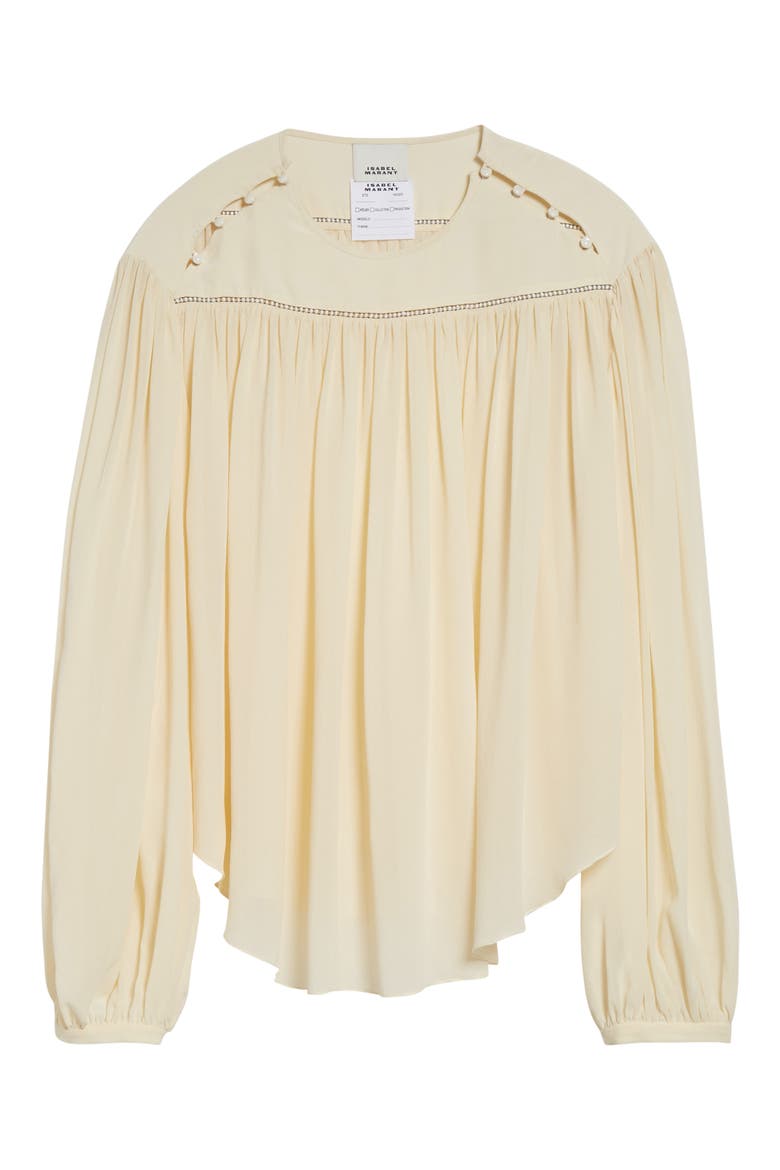 Nuna Beaded Silk Georgette Top, Alternate, color, ECRU