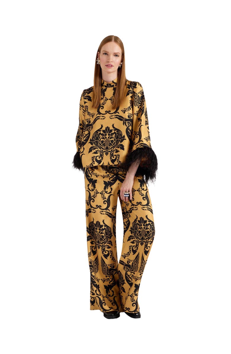 La DoubleJ Palazzo Pants Cherubs Gold, Alternate, color, 