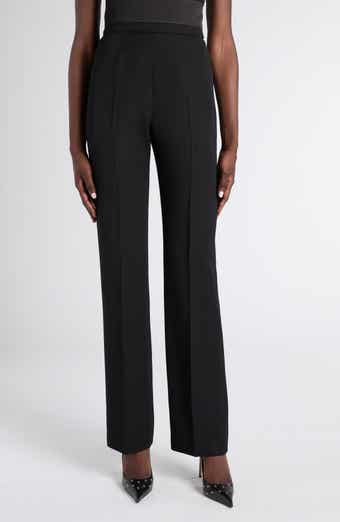 High Waist Wool Straight Leg Tux Pants