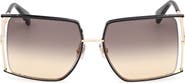Max Mara 68mm Gradient Oversize Rectangular Sunglasses