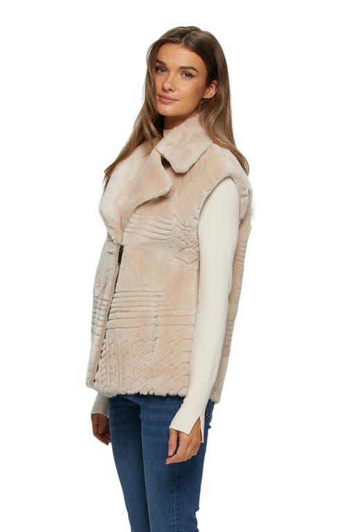 Gorski Grooved Pattern Shearling Lamb Vest In White