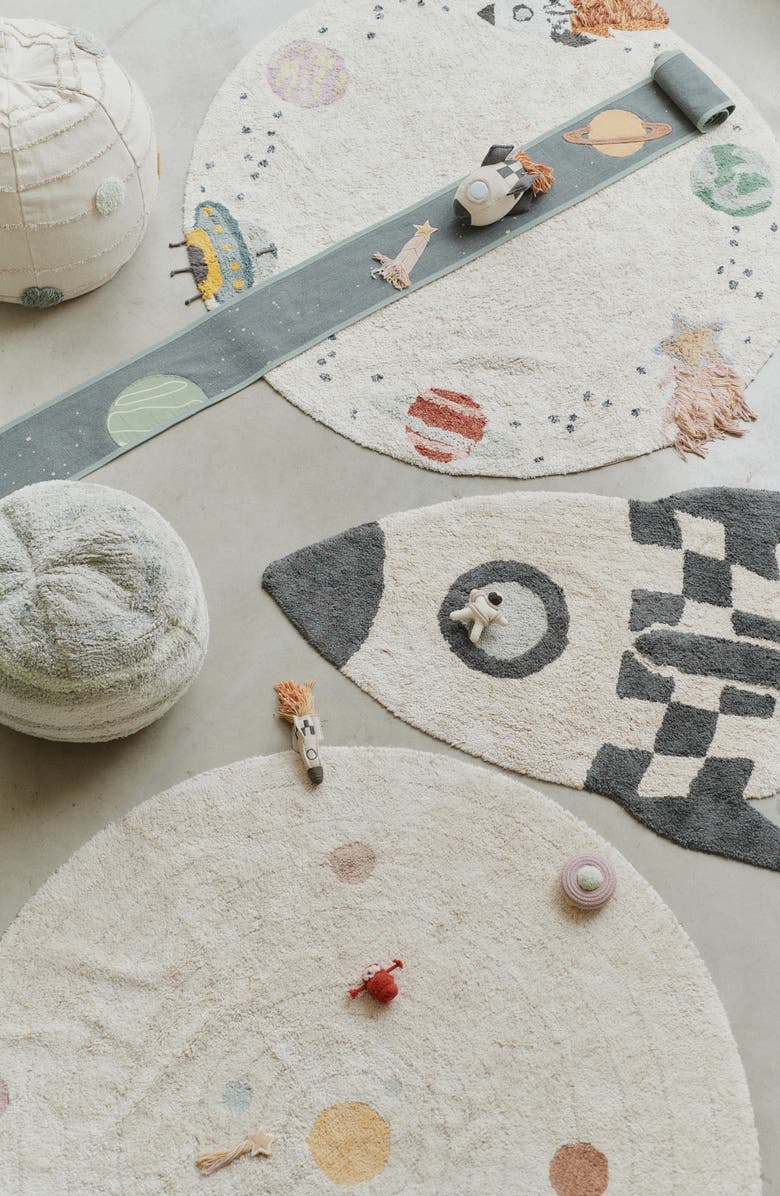 Lorena Canals Rocket Cotton Blend Washable Rug, Alternate, color, Dark Grey