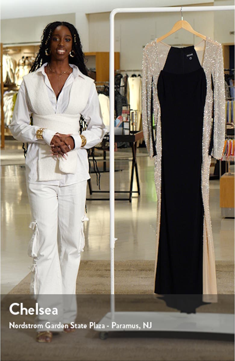 Crystal Contrast Long Sleeve Dress, sales video thumbnail