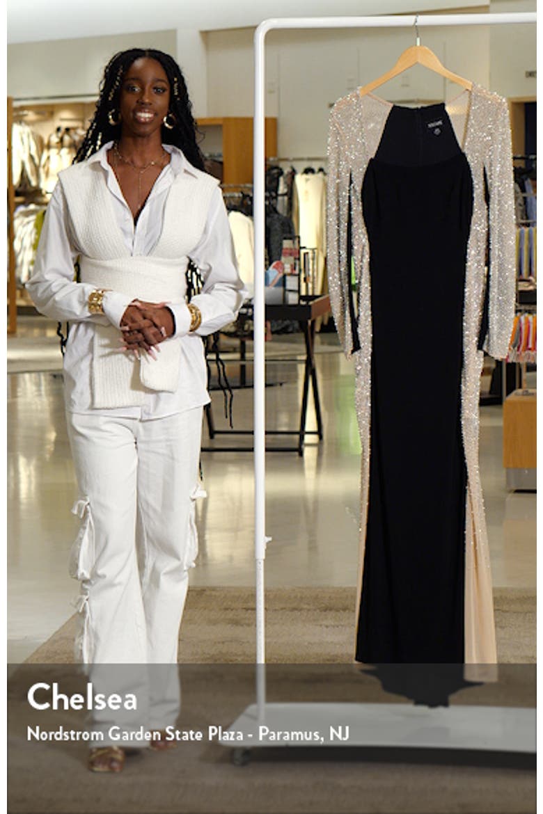 Crystal Contrast Long Sleeve Dress video