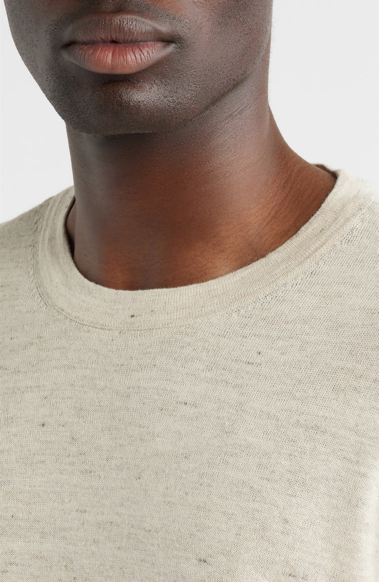 Nordstrom Silk Short Sleeve Sweater, Alternate, color, Beige Oak Heather