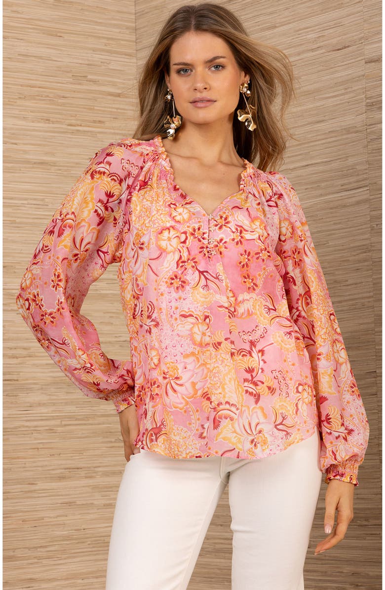Hale Bob Nataly Colton Voile Top, Main, color,