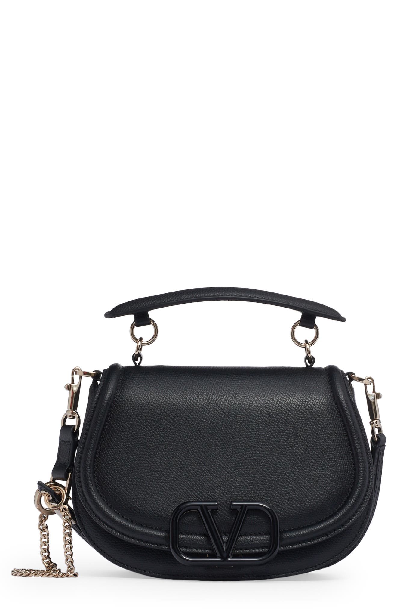 Valentino Garavani VSling Leather Saddle Bag, Main, color, 