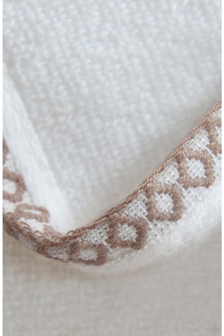 Border Stitch 6-Piece Cotton Towel Set, Alternate, color, WHITE/ROSEWOOD