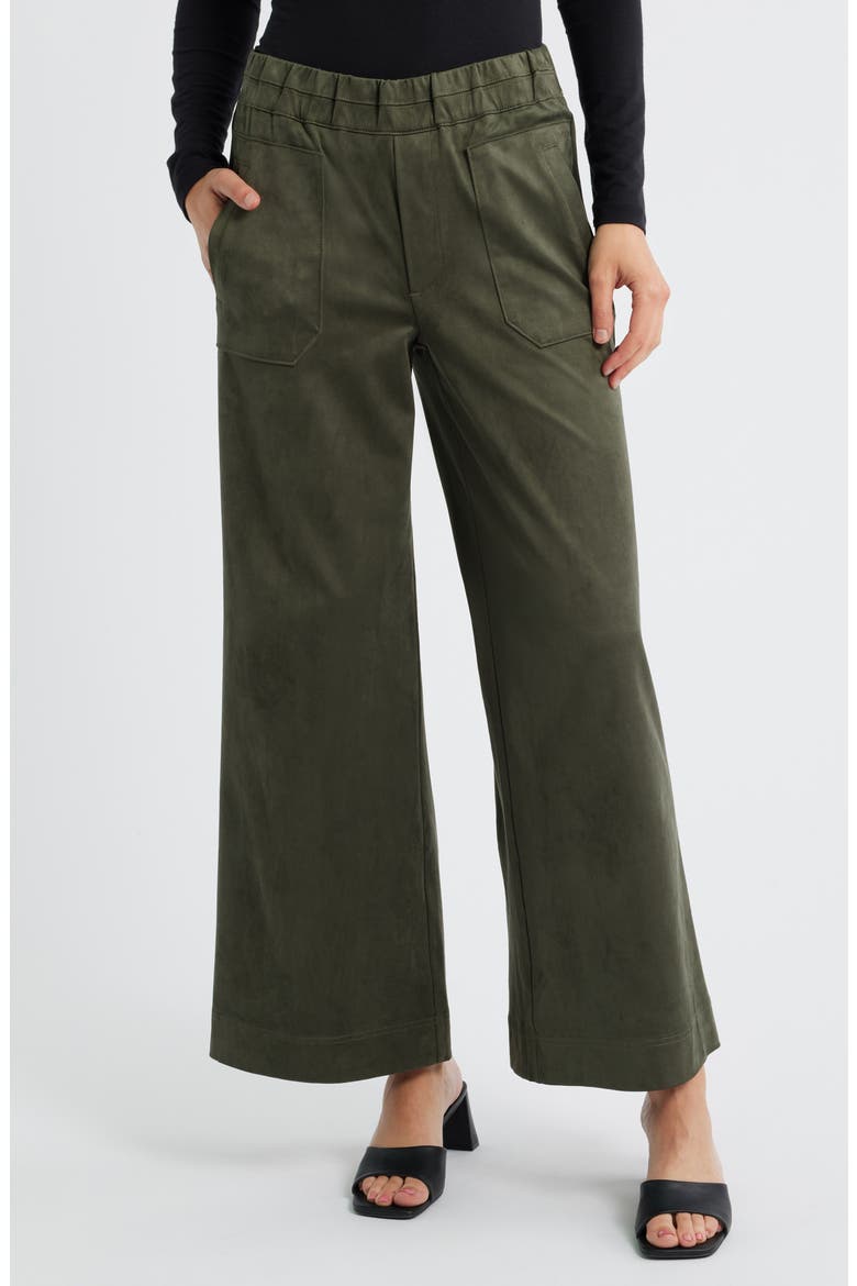 Skyrise Patch Pocket Wide Leg Pants, Main, color, LAUREL WREATH