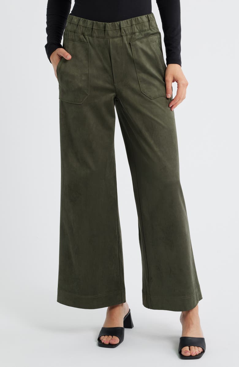 Wit & Wisdom Skyrise Patch Pocket Wide Leg Pants, Main, color, Laurel Wreath
