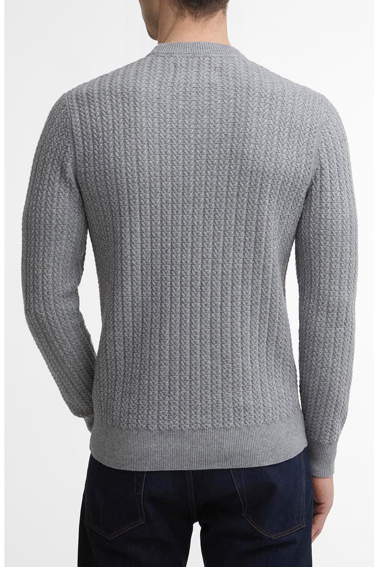 Herringbone Knit Crewneck Sweater, Alternate, color, GREY