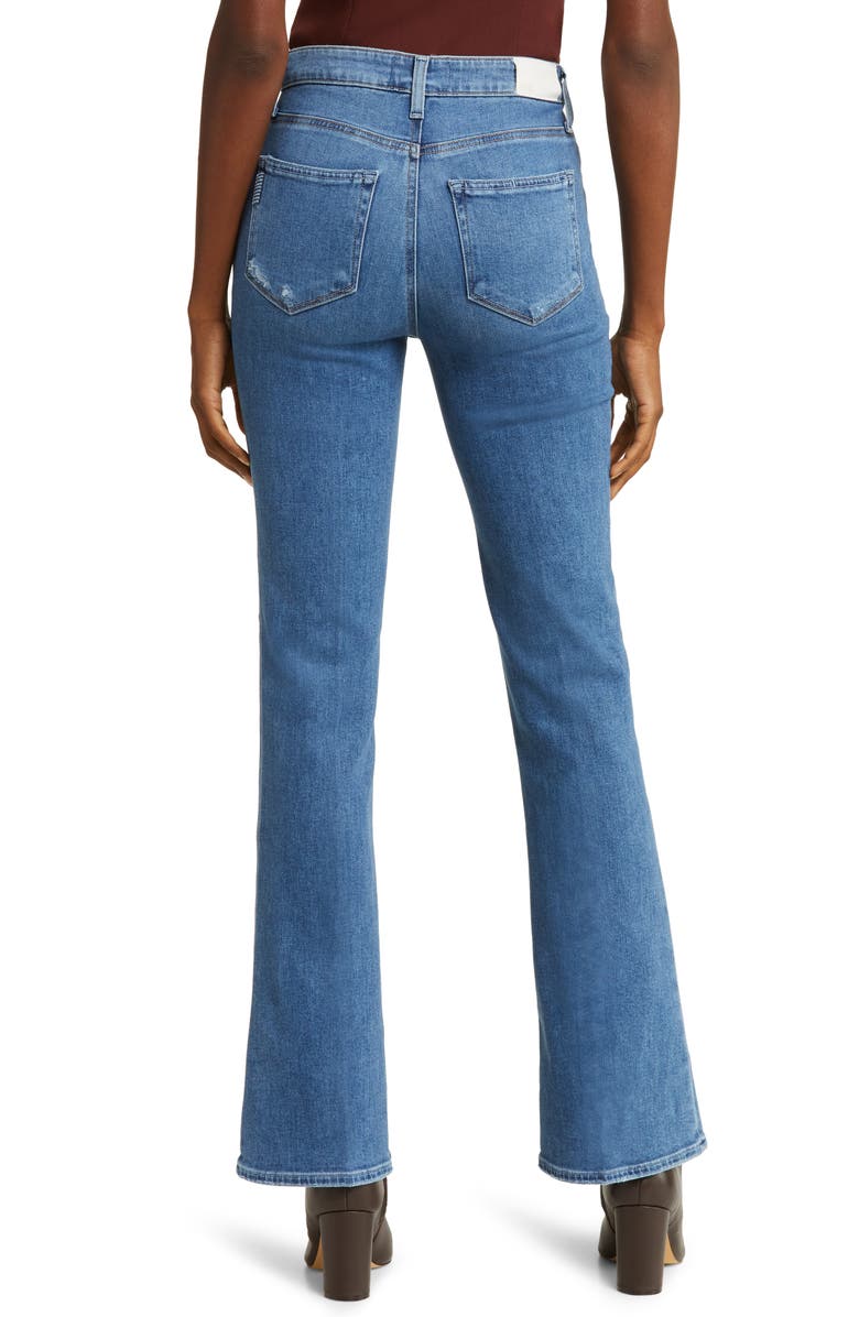 PAIGE Laurel Canyon High Waist Flare Jeans, Alternate, color, Rock Show Distressed