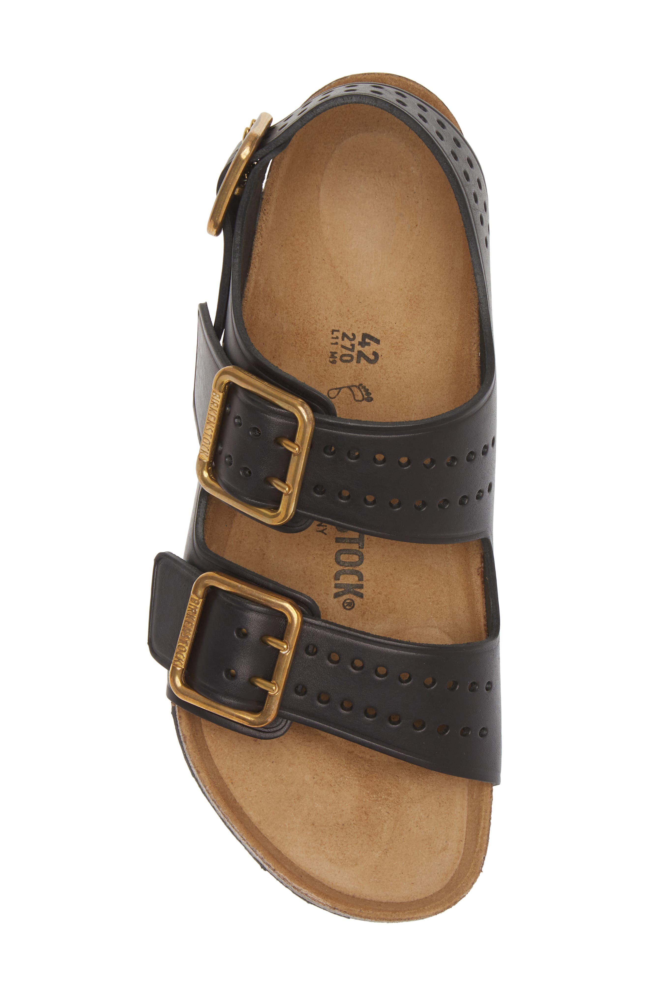 Birkenstock Milano Bold Buckle Sandal, Alternate, color, Black