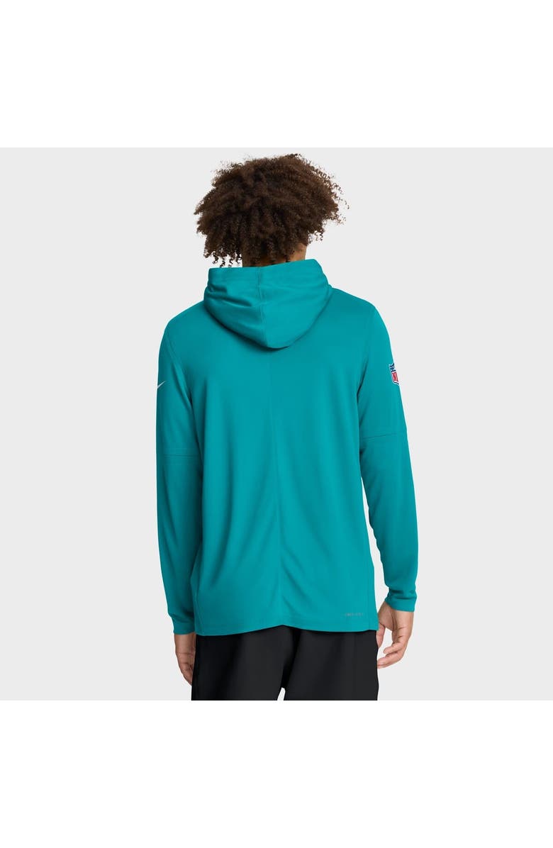 Nike Men's Nike Aqua Miami Dolphins Sideline Pure Fury Dri-FIT Long Sleeve Hoodie T-Shirt, Alternate, color, Aqua