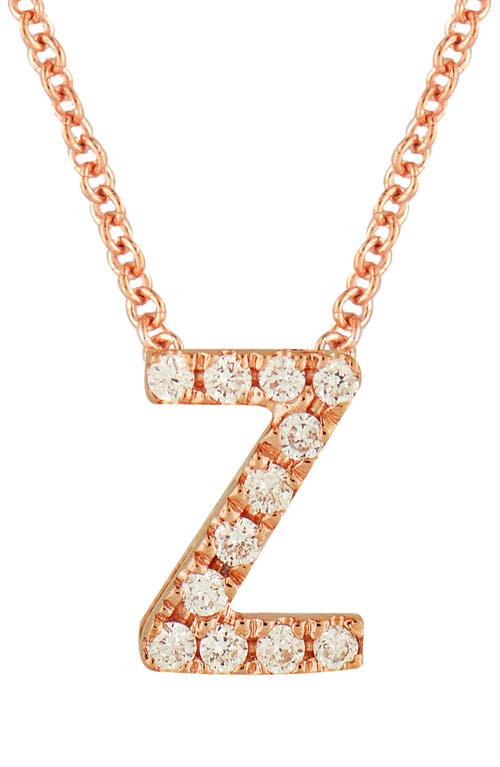 Bony Levy Diamond Pavé Initial Pendant Necklace In 18k Rose Gold - Z