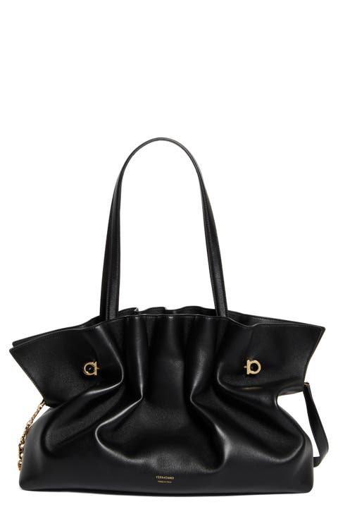 Gancio Piercing Soft Leather Shoulder Bag