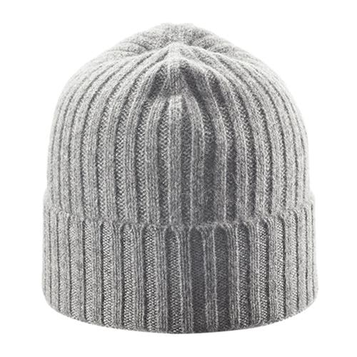 Wigens Unisex Cashmere Rib Knitted Beanie In Light Grey