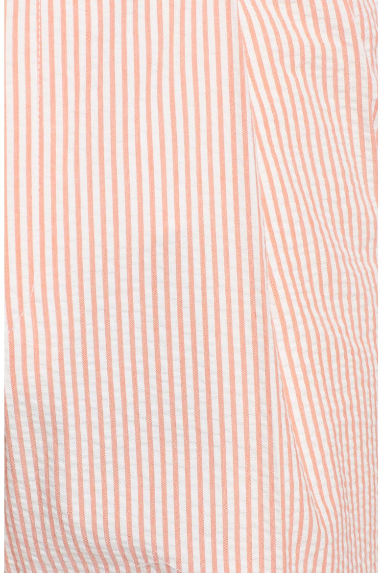 Pleated Seersucker Cotton Dress Pants, Alternate, color, ORANGE