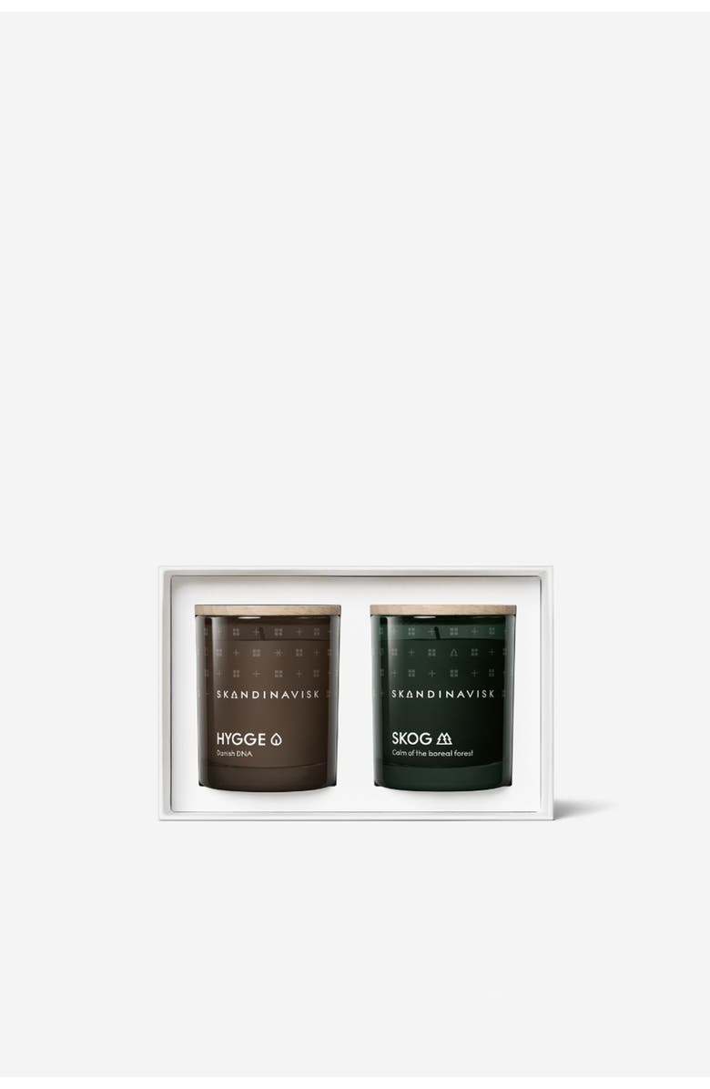 SKANDINAVISK GIFTSET - Twilight Scented Candle, Main, color, Forest Green/Camel Brown
