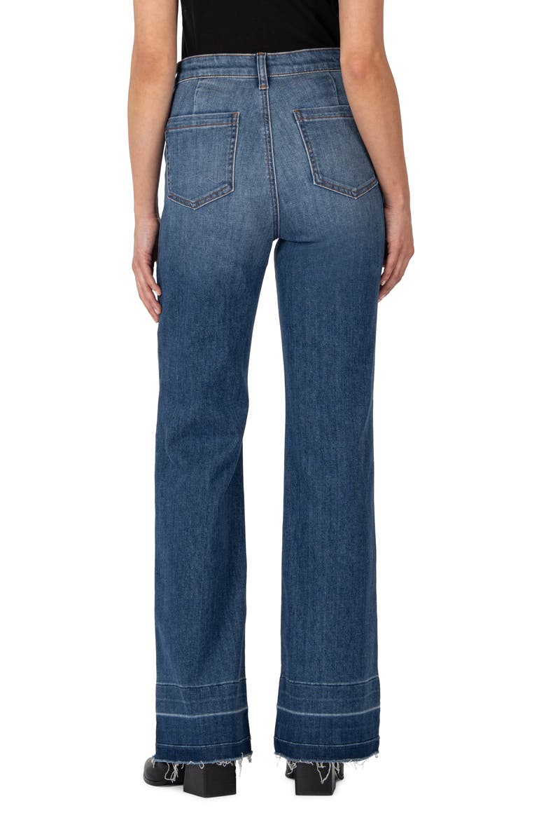 Goldie Patch Pocket High Waist Super Flare Jeans, Alternate, color, DECORATION