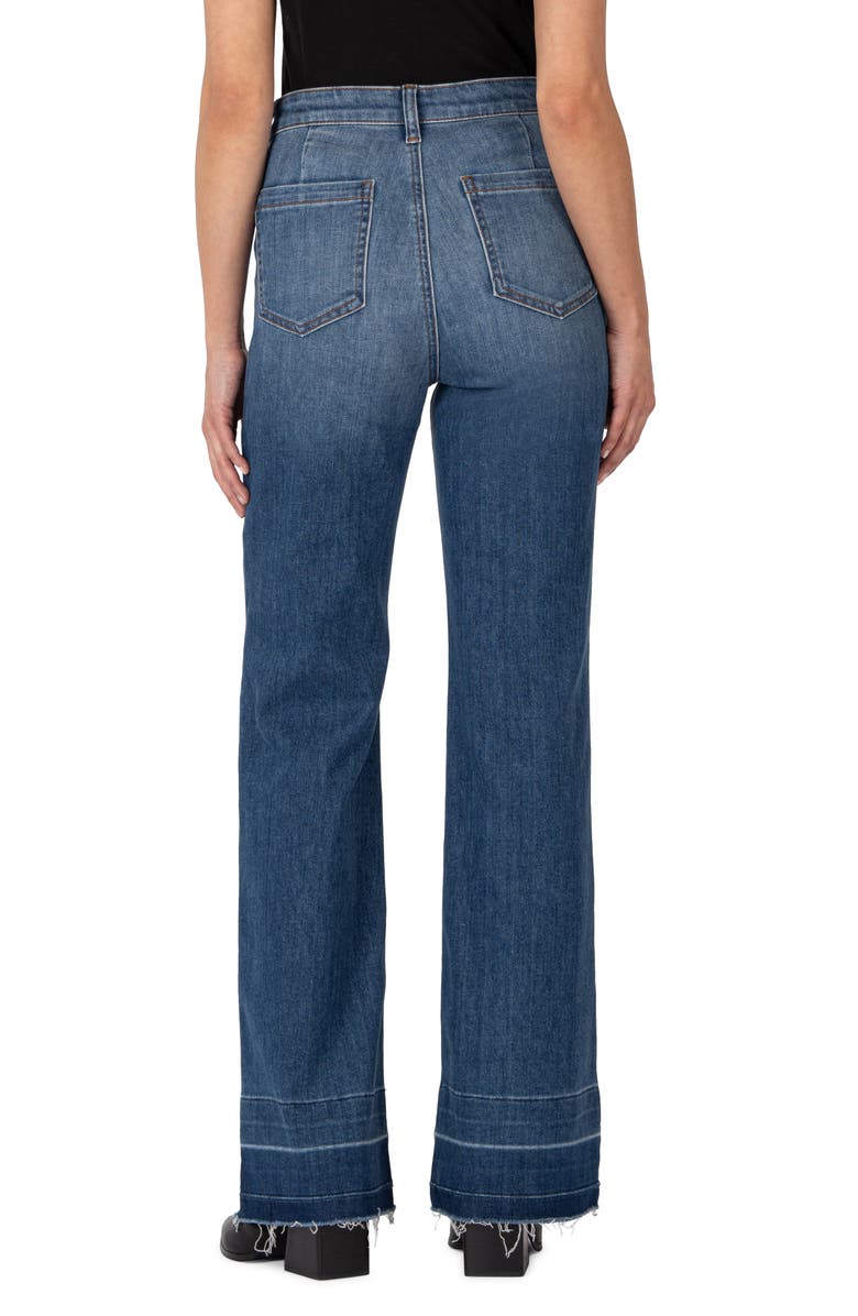 KUT from the Kloth Goldie Patch Pocket High Waist Super Flare Jeans, Alternate, color,