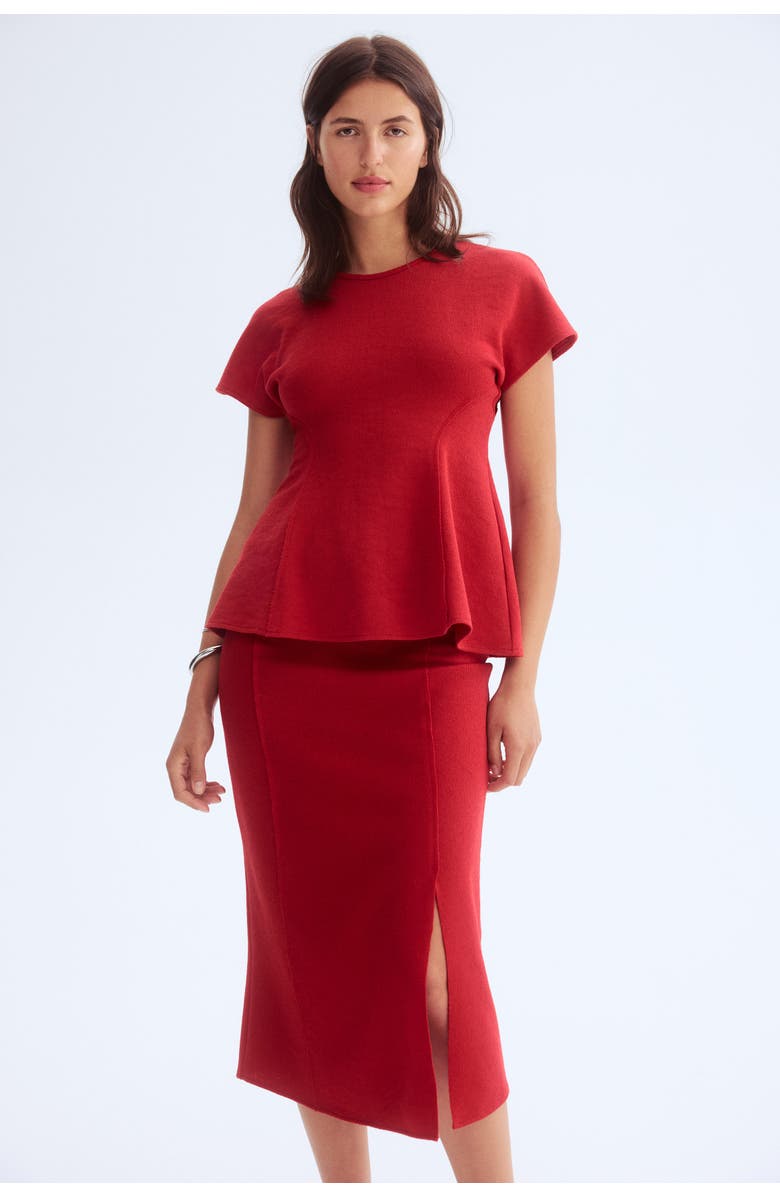 H&M Fine-knit Skirt, Alternate, color, Bright Red