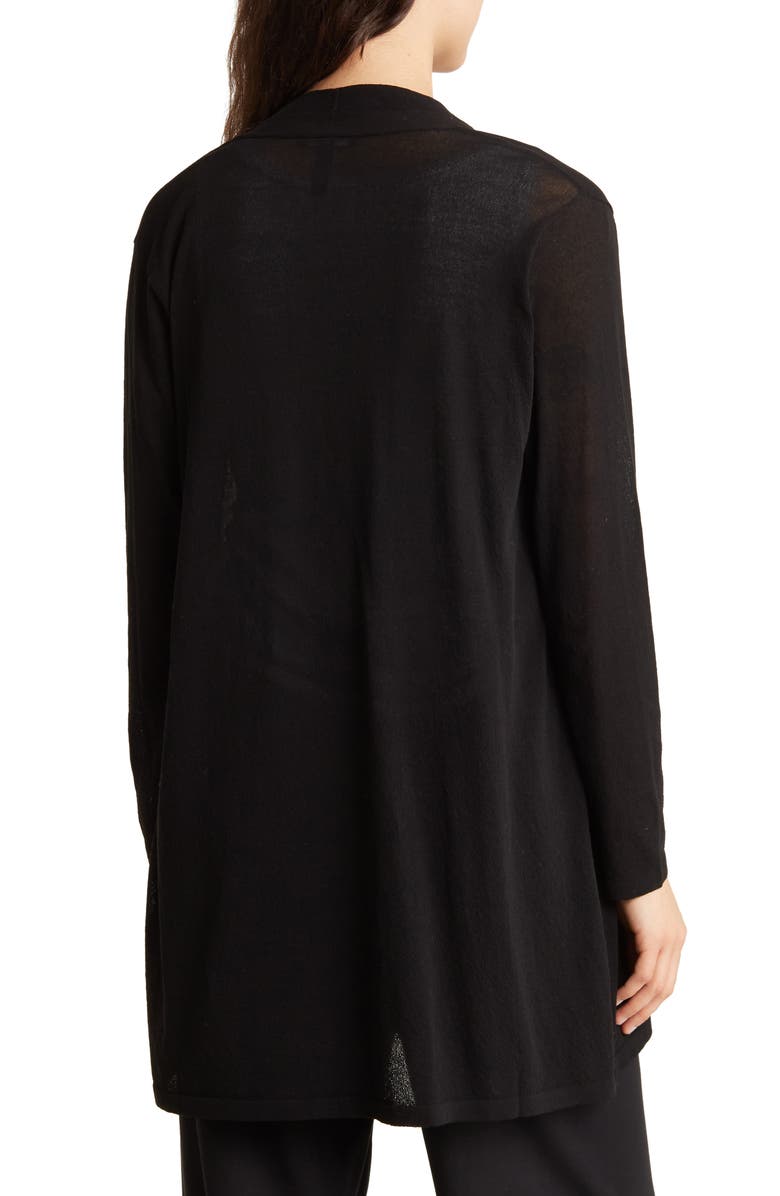 Eileen Fisher Basic Organic Cotton Cardigan, Alternate, color, Black