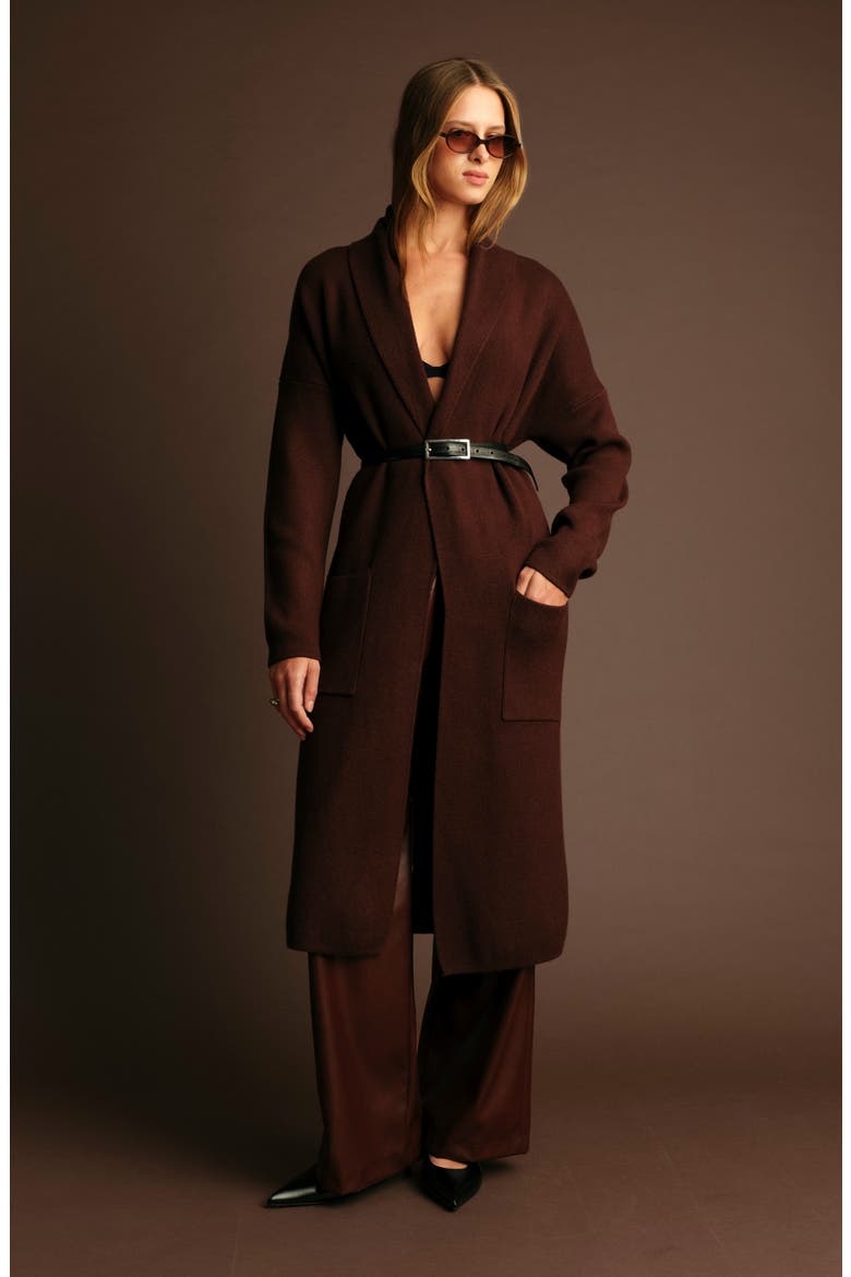 Chandler Maxi Cardigan, Alternate, color, CACAO