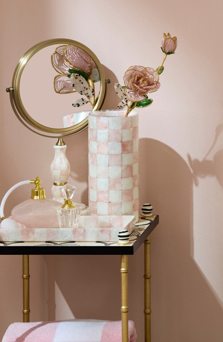 MACKENZIE CHILDS Rosy Check<sup>®</sup> Capiz Small Vase, Alternate, color, Rosy