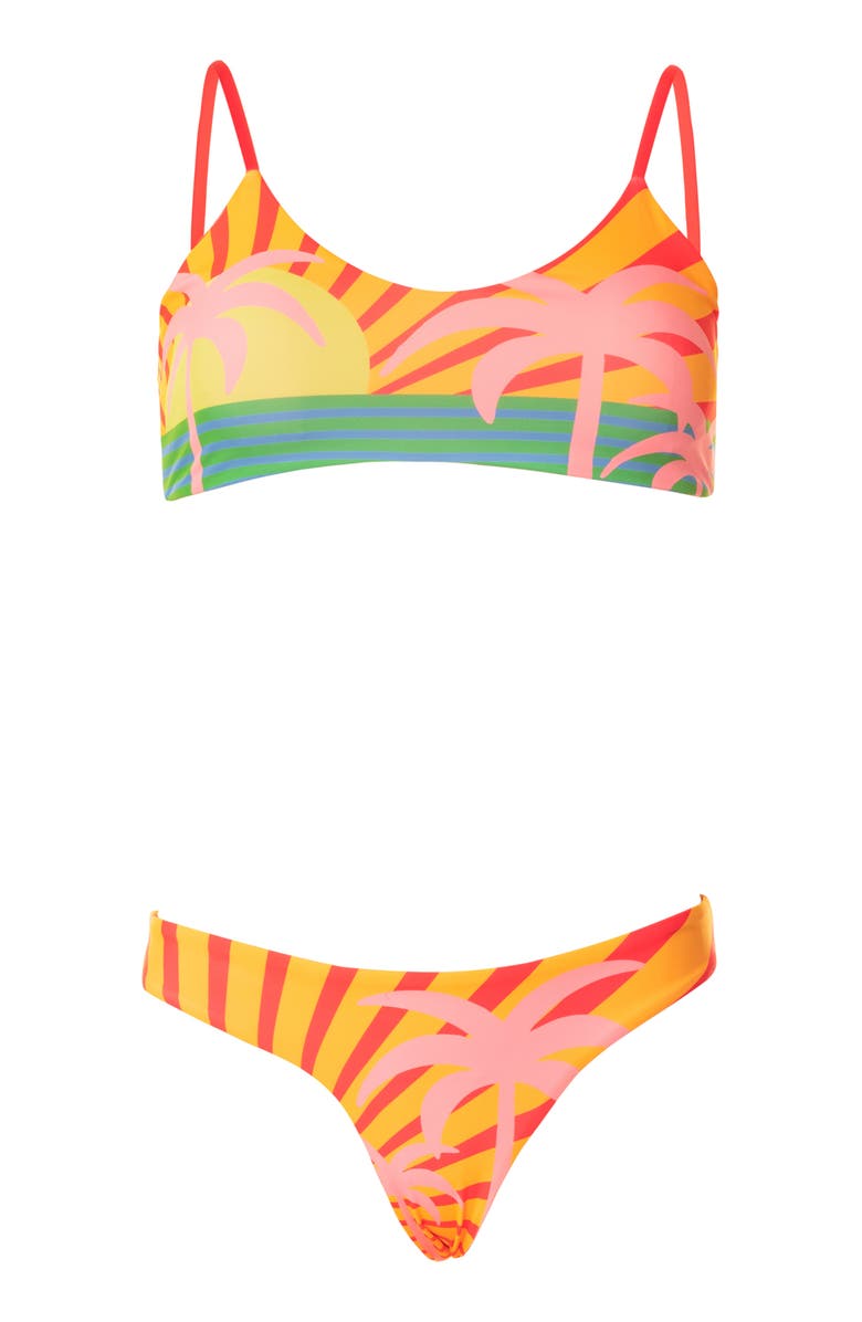 Maaji Jungle Sway Flirt Reversible Bikini Bottoms, Alternate, color, Open Yellow