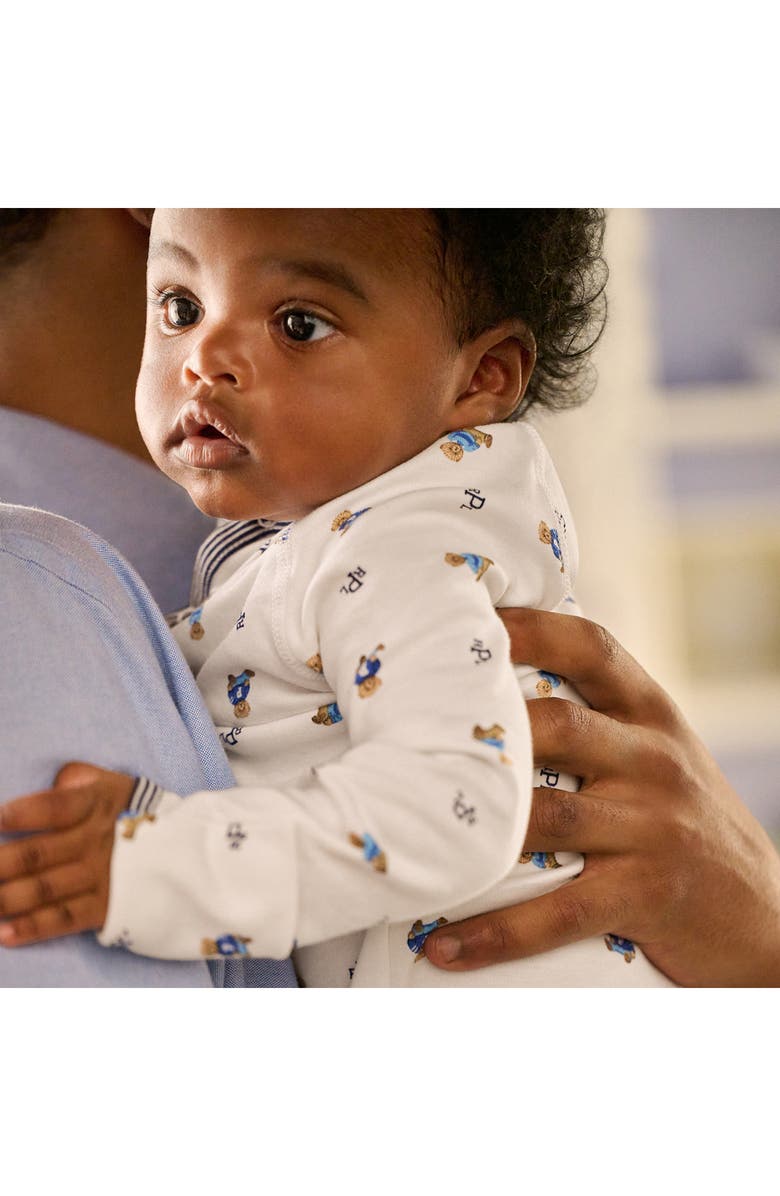 Ralph Lauren Print Footie, Alternate, color, White Bear Print