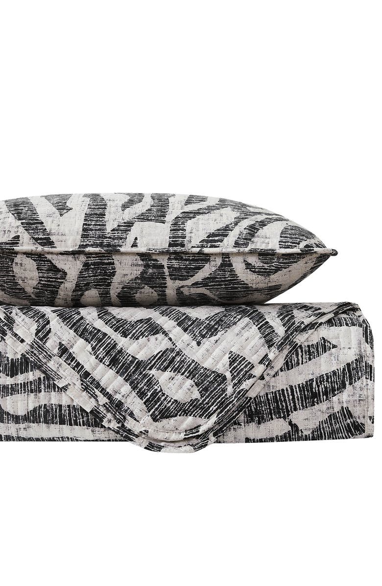 SOUTHSHORE FINE LINENS Khari Quilt & Sham Set, Alternate, color, Charcoal