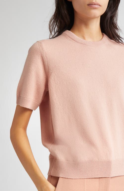 Johnstons Of Elgin Classic Cashmere Short Sleeve Sweater In Pink
